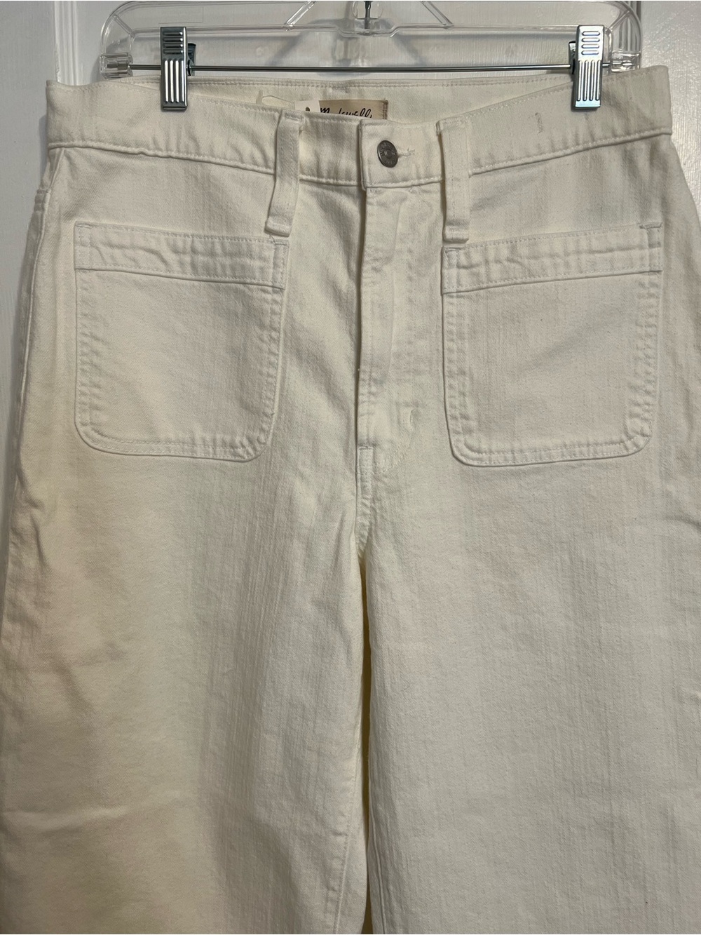 Madewell PERFECT VINTAGE WIDE LEG CROP JEAN in Off-White sz30 NWT - Picture 2 of 8